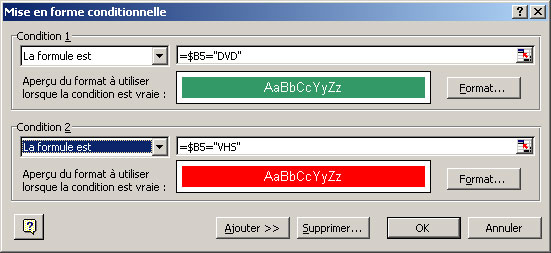 Mise en forme conditionnelle